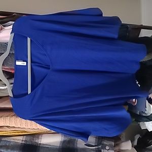 Royal blue top with flutter sleeve